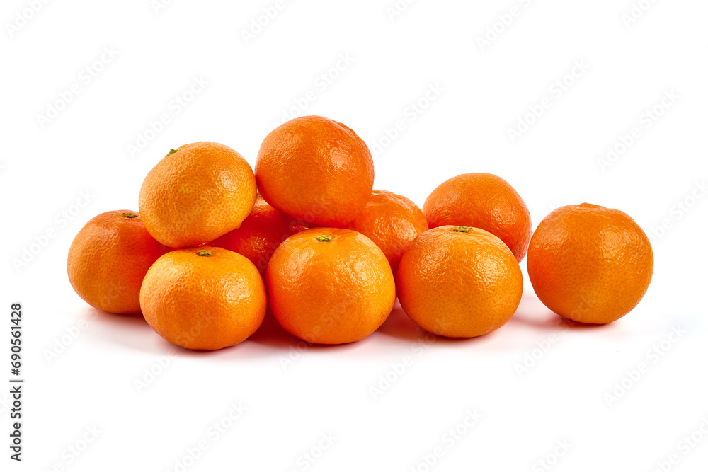 Ripe tangerine fruits, isolated on a white background. Ripe tangerine fruits, isolated on a white background.