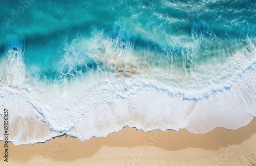 Elevated Beauty  Aerial Snapshot of a Stunning Turquoise Ocean Beach with Crystal-Blue Waters