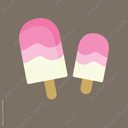 Ice cream popsicles on a stick with different flavors vector art design