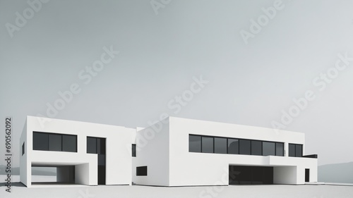 Bauhaus style minimalist modern architecture