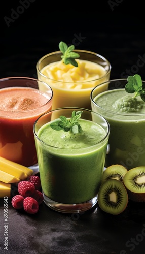 Vertical Vegetable Smoothie - Fresh and Healthy Nutrient-packed Blends for a Nourishing Lifestyle
