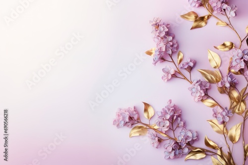 Lilac branches on elegant pastel background. Wedding invitations  greeting cards  wallpaper  background  printing  poster  social ads  banner
