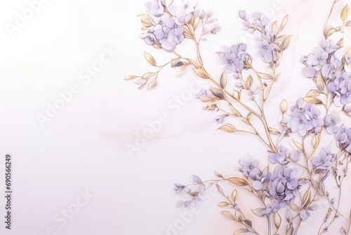 Lilac branches on elegant pastel background. Wedding invitations, greeting cards, wallpaper, background, printing, poster, social ads, banner