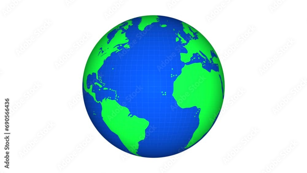 Spinning 3D Earth Grid: Seamless Animation for Global Concepts Spinning 3D Earth Grid: Seamless Animation for Global Concepts