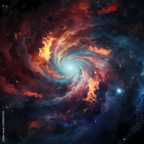 A swirling galaxy in deep space