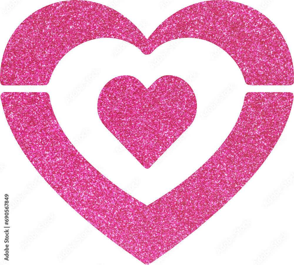 Pink Glitter heart design, love, valentine, wedding decoration