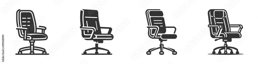 Office chair silhouette. Vector illustration Office chair silhouette. Vector illustration
