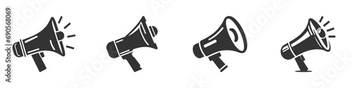 Megaphone icon set. Vector illustration