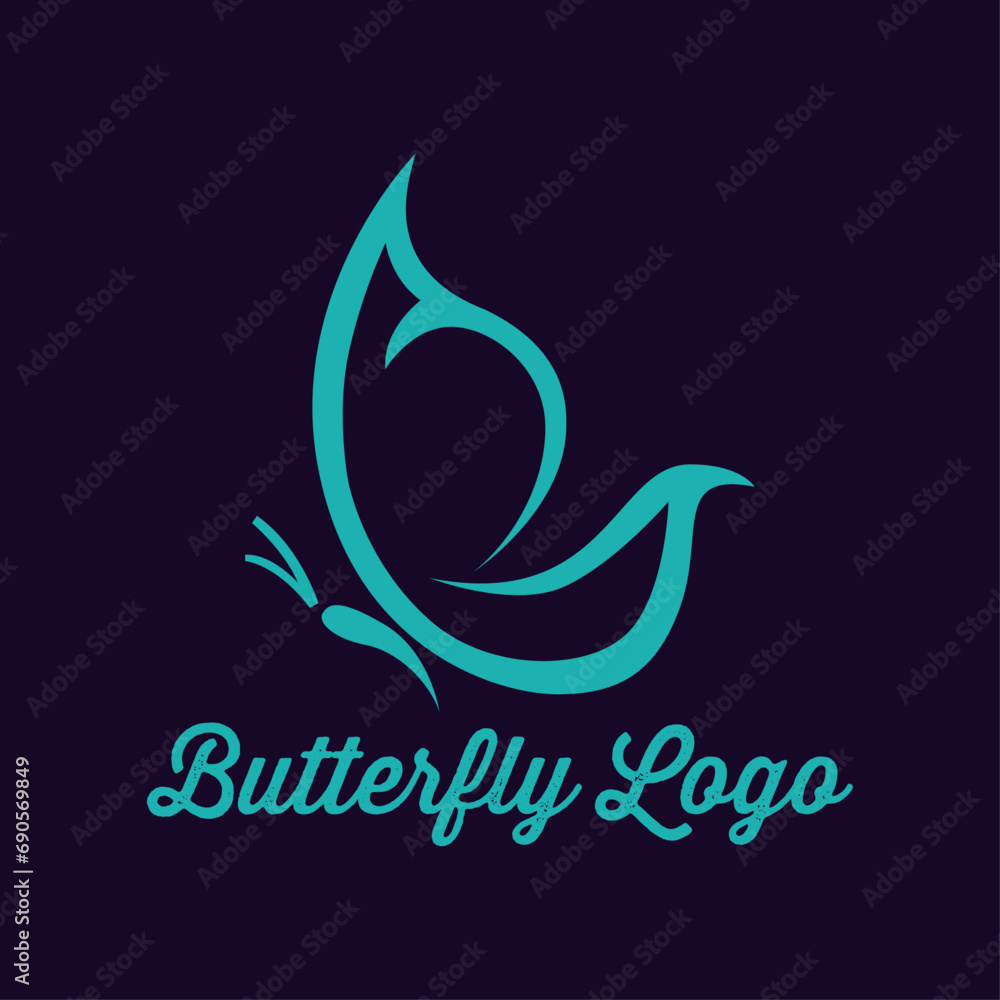 Obraz premium Butterfly logo design vector template, Butterfly logo for beauty and Spa business