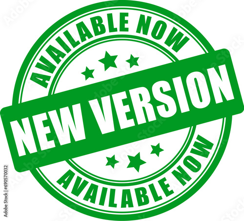 New version available green vector label