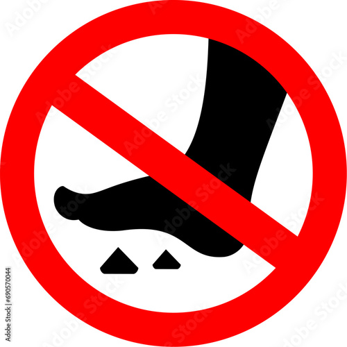 Beware of glass shards, vector warning sign