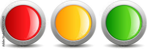 Glass web buttons set, vector clip art