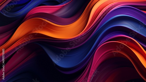 Fancy colored waves on a dark, abstract design