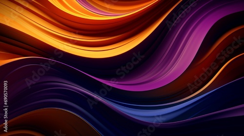 Fancy colored waves on a dark, abstract design