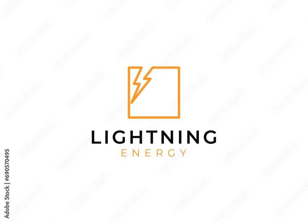 Fototapeta premium Thunderbolt symbol. Energy Power electric speed creative Logotype concept.