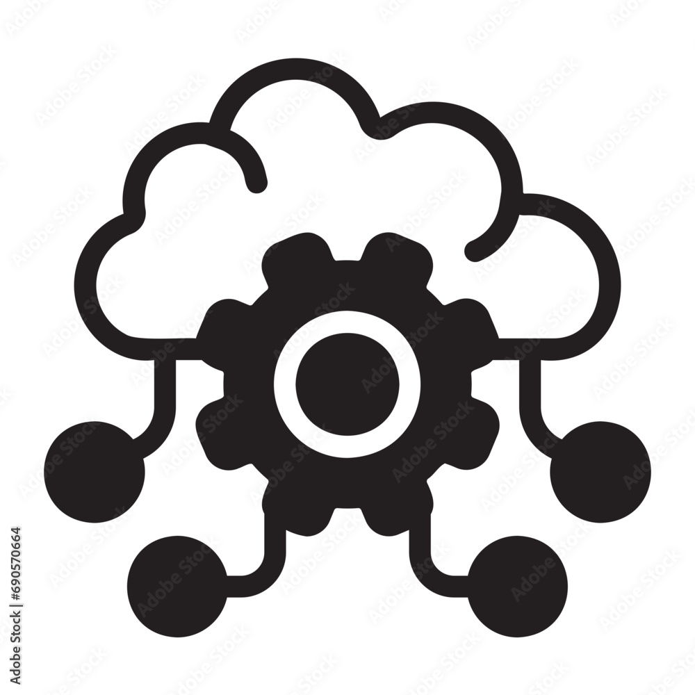 cloud service glyph icon