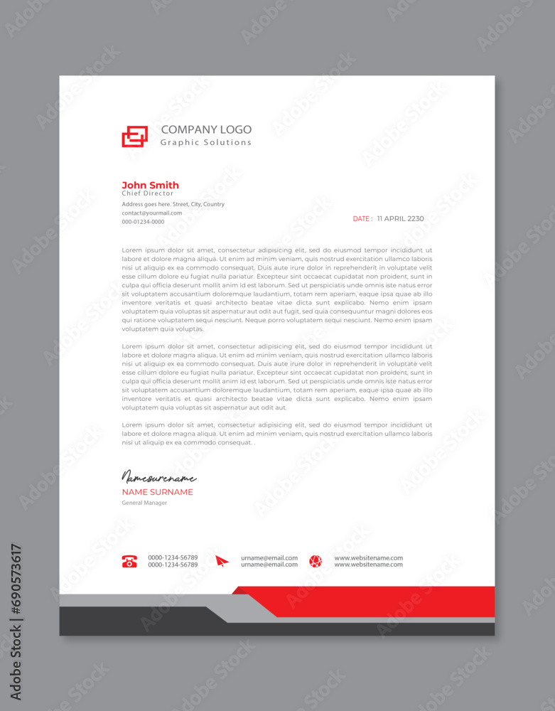Modern business and corporate letterhead template
