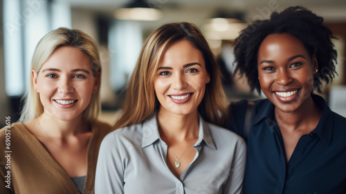 Diverse Business Women Team in Candid Close-Up Shot  Embracing Diversity in the Workplace