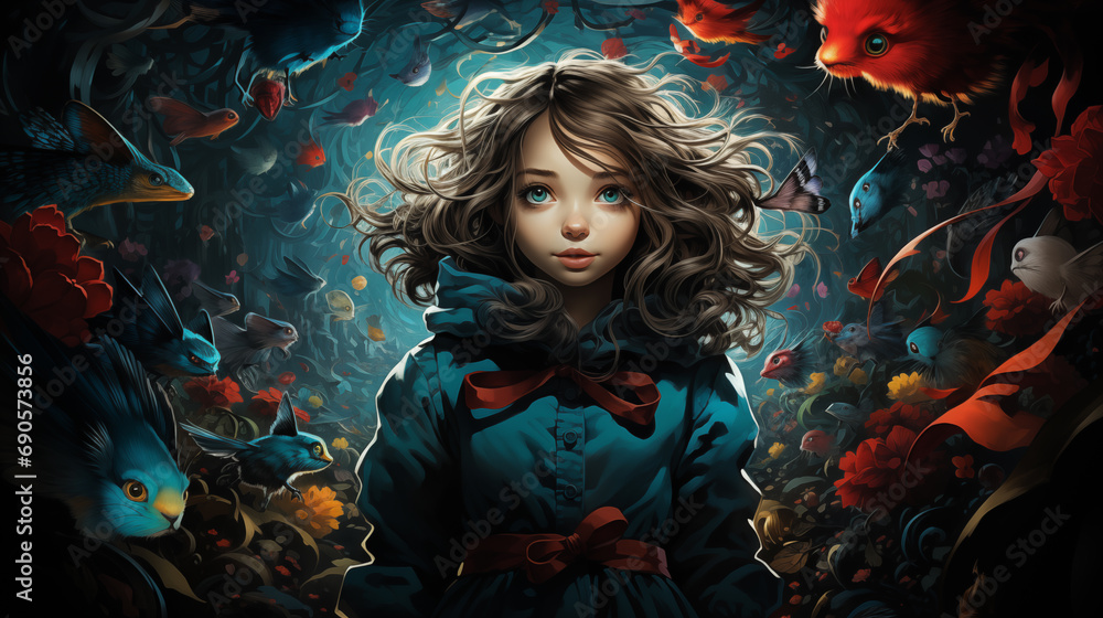 girl in hat in the wonderland girl in hat in the wonderland