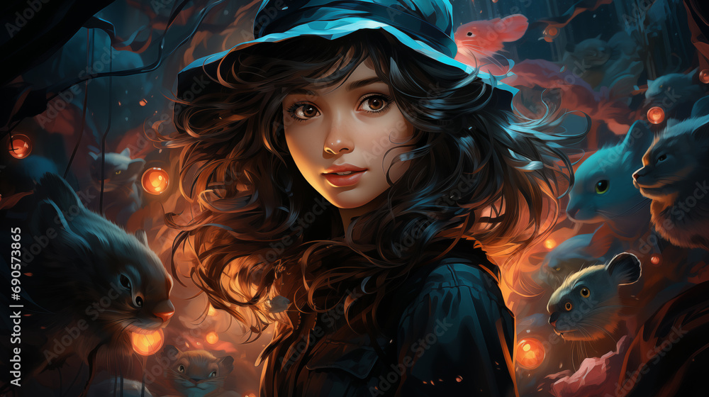 girl in hat in the wonderland girl in hat in the wonderland