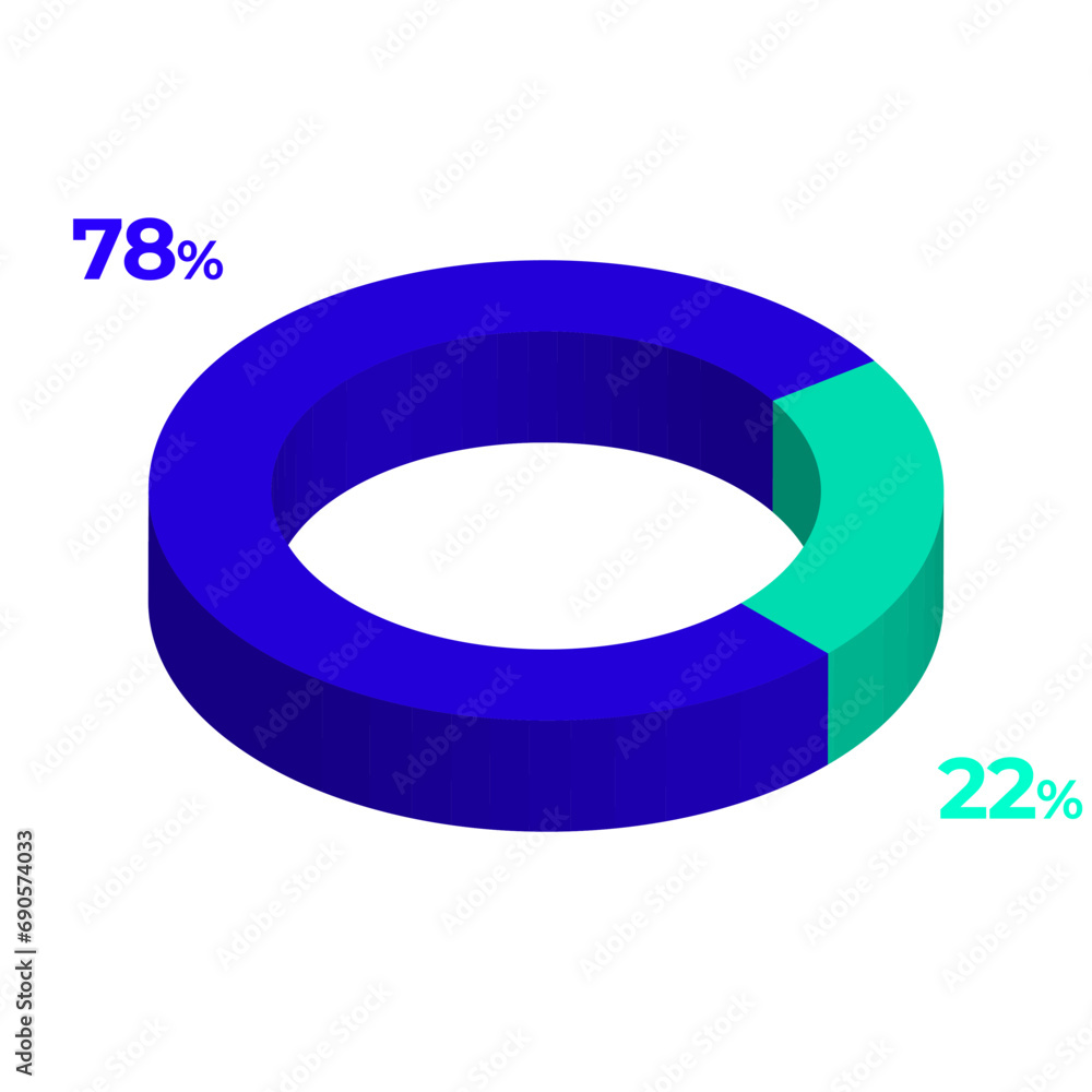 22 78 3d donut pie chart illustration eps vector