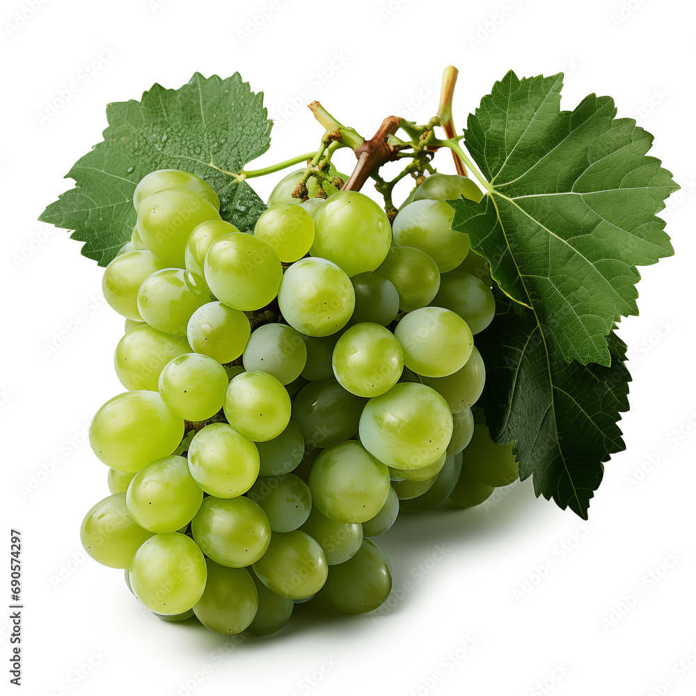 Obraz premium green grapes isolated on the white background