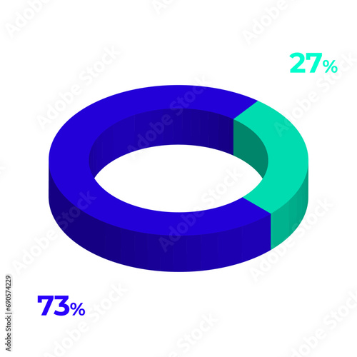 27 73 3d donut pie chart illustration eps vector photo