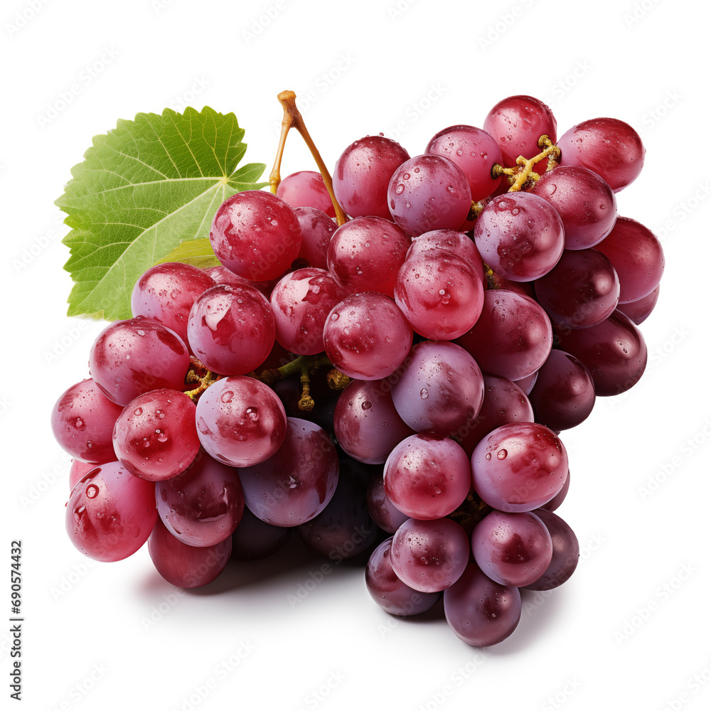 Fototapeta premium pink grapes isolated on the white background