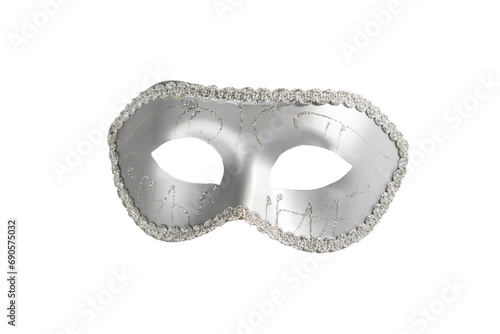 Carnival mask, silver vintage masquerade accessory isolated