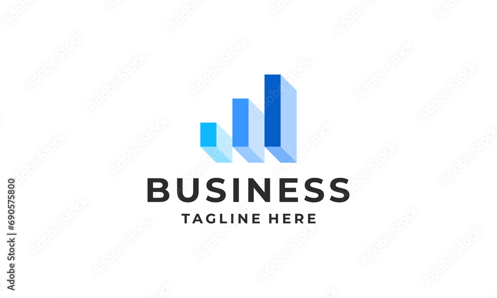 Financial growth chart logo design vector Financial growth chart logo design vector