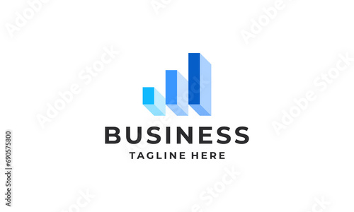 Financial growth chart logo design vector