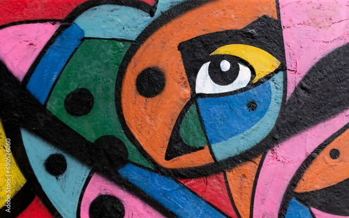 Graffiti Street Art Canvas, Urban Graffiti Colors Abstract with Grain Noise. Graffiti-Style Patterns Evoke a Colorful and Edgy Urban Artistic Vibe.
