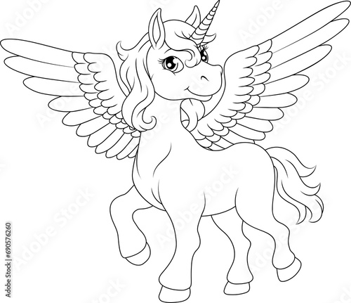 Unicorn Pegasus Wings Horn Horse Animal Cartoon photo