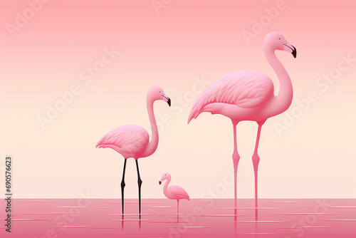 Pink Flamingo Family 1