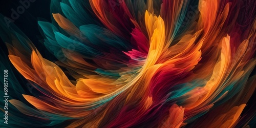 A Vibrant Close-Up of an Abstract Painting