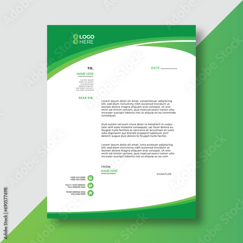 Elegant Wave-inspired Letterhead for Business