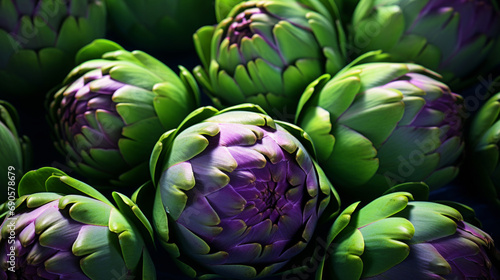 Healthy, natural and artichoke background in studio for farming, organic produce and lifestyle. Fresh, summer food and health meal closeup for eco farm market, fibre diet and vegetable agriculture