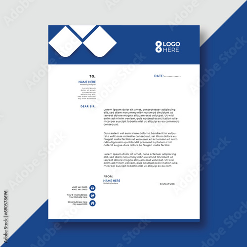 Modern Abstract Letterhead with Wavy Vector Element