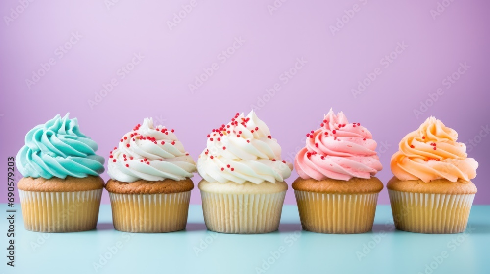 cupcakes on a vibrant abstract background