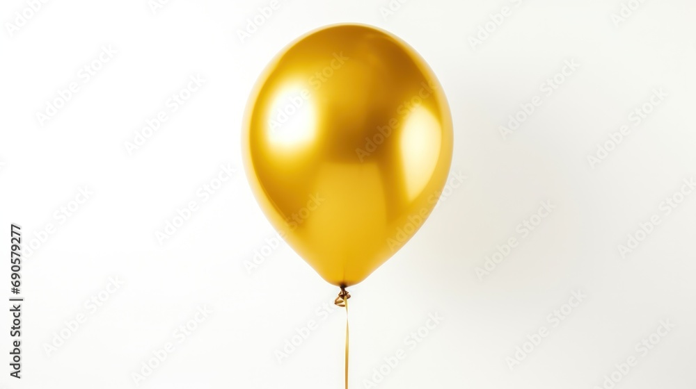 Golden helium balloon floating in celebration of a birthday party, hovering gracefully on a white background - Golden helium balloon floating in celebration of a birthday party, hovering gracefully on a white background -