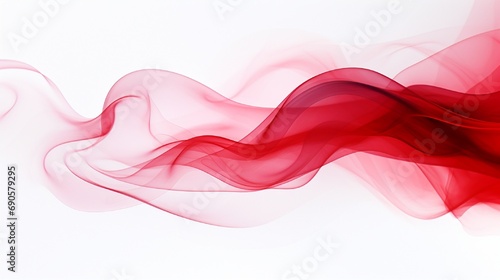 Red abstract smoke pattern on a white background