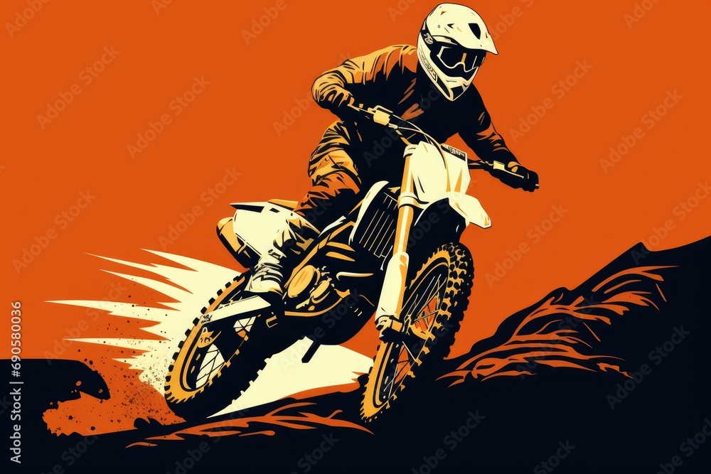 Motorcross extreme sport illustrations Motorcross extreme sport illustrations
