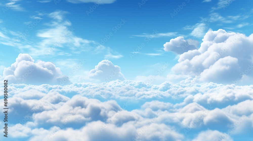 Seamless fluffy cloudy and sky background