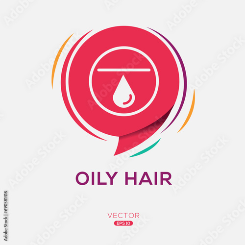 Creative (Oily Hair) Icon, Vector sign.