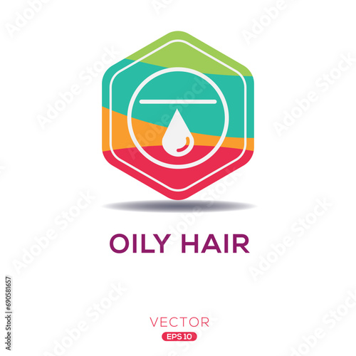 Creative (Oily Hair) Icon, Vector sign.
