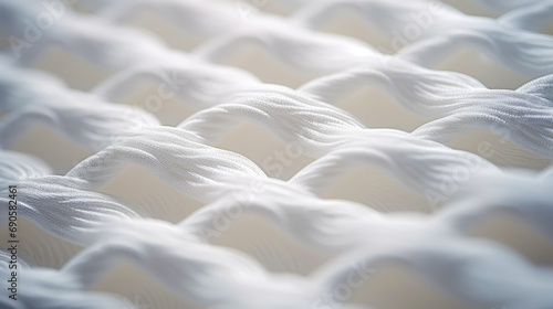 Macro close up of cloth fiber. Fabric micro structure. Dry cleaning and laundry concept. Generative AI