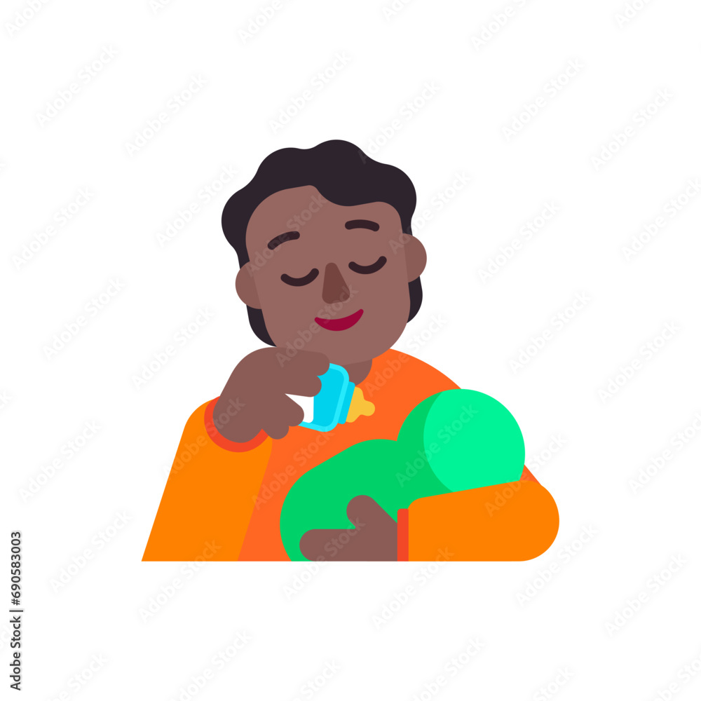 Person Feeding Baby: Medium-Dark Skin Tone Person Feeding Baby: Medium-Dark Skin Tone