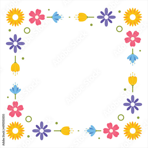 colorful flower frame ornament collection