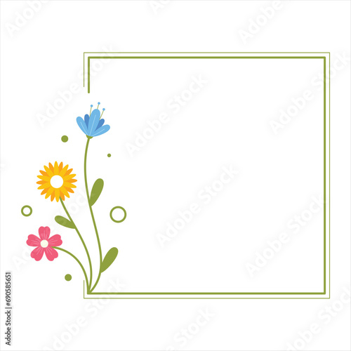 colorful flower frame ornament collection