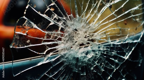 car glass broken in cracks abstract background